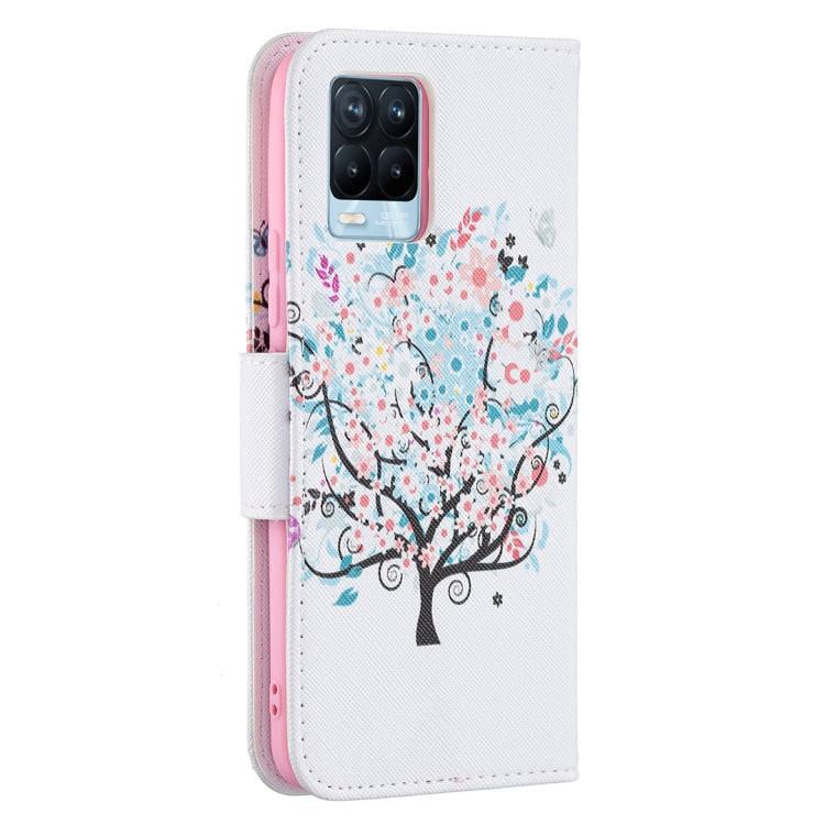 For OPPO Realme 8 / Realme 8 Pro Colored Drawing Pattern Horizontal Flip Leather Case with Holder & Card Slots & Wallet(Tree) - Realme Cases by buy2fix | Online Shopping UK | buy2fix