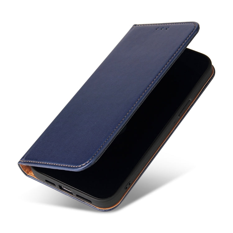 For iPhone 13 Pro Fierre Shann PU Leather Texture Horizontal Flip Leather Case with Holder & Card Slots & Wallet (Blue) by FIERRE SHANN