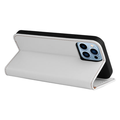 For iPhone 13 Pro Max Fierre Shann PU Leather Texture Horizontal Flip Leather Case with Holder & Card Slots & Wallet  (White) - iPhone 13 Pro Max Cases by FIERRE SHANN | Online Shopping UK | buy2fix