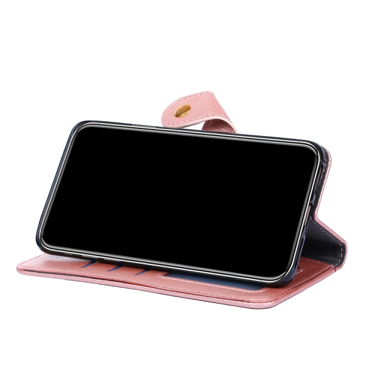 For Samsung Galaxy A22 5G Zipper Bag PU + TPU Horizontal Flip Leather Case with Holder & Card Slot & Wallet & Lanyard(Rose Gold) by buy2fix