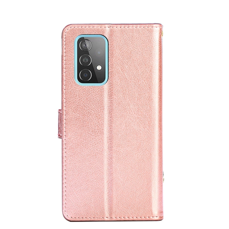 For Samsung Galaxy A52 5G / 4G Zipper Bag PU + TPU Horizontal Flip Leather Case with Holder & Card Slot & Wallet & Lanyard(Rose Gold) by buy2fix