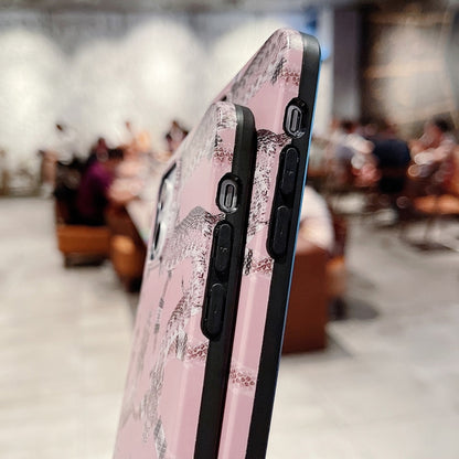 For iPhone 12 / 12 Pro Natural Scenery Pattern TPU Protective Case(Pink Snake) by buy2fix