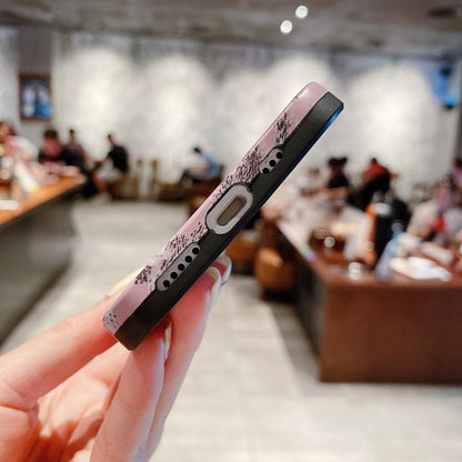 For iPhone 12 / 12 Pro Natural Scenery Pattern TPU Protective Case(Pink Snake) by buy2fix