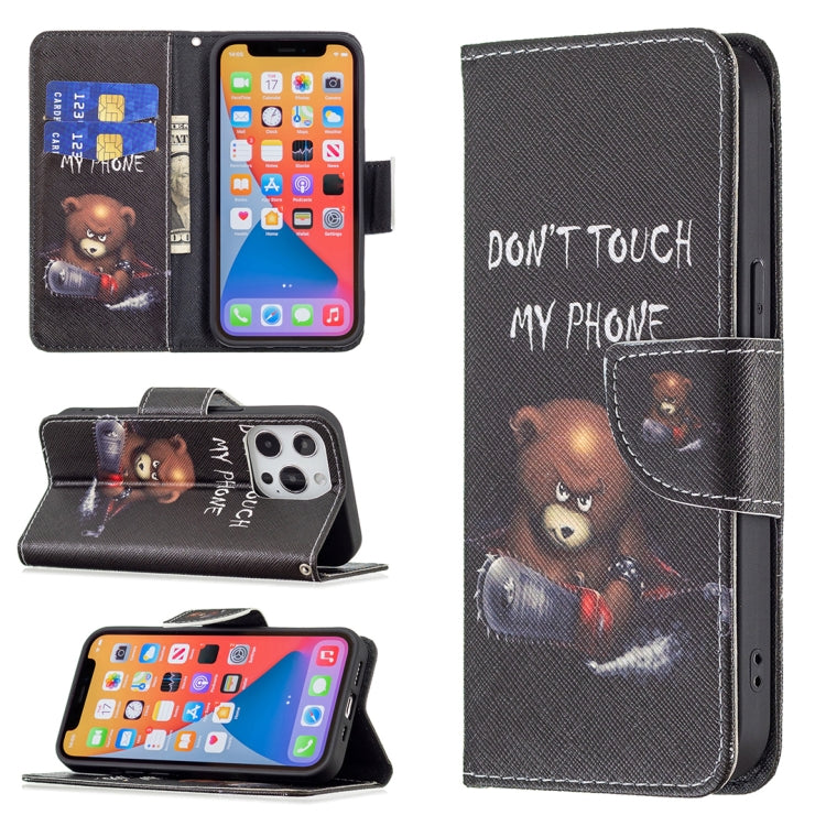 For iPhone 13 Colored Drawing Pattern Horizontal Flip Leather Case with Holder & Card Slots & Wallet(Bear) - iPhone 13 Cases by buy2fix | Online Shopping UK | buy2fix