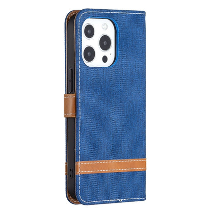 For iPhone 13 mini Color Matching Denim Texture Horizontal Flip Leather Case with Holder & Card Slots & Wallet & Lanyard (Royal Blue) by buy2fix