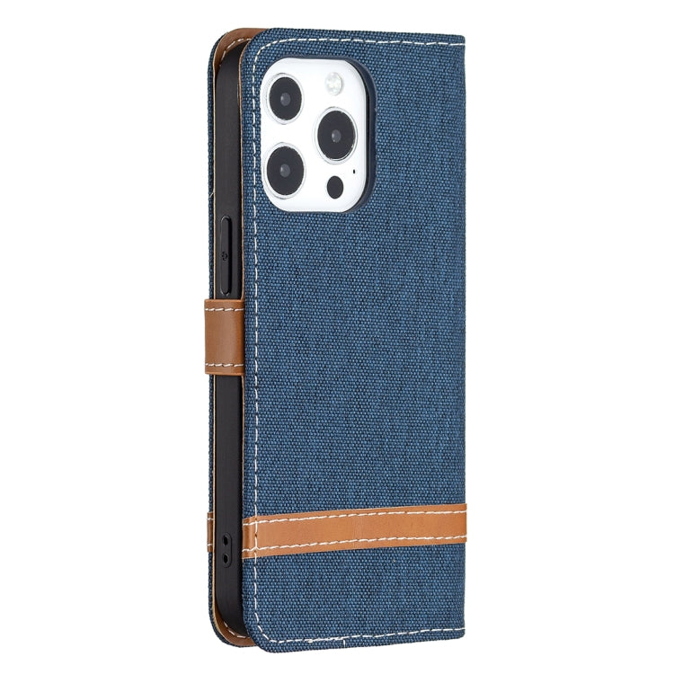 For iPhone 13 mini Color Matching Denim Texture Horizontal Flip Leather Case with Holder & Card Slots & Wallet & Lanyard (Dark Blue) by buy2fix