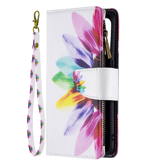 For OPPO Reno5 5G Colored Drawing Pattern Zipper Horizontal Flip Leather Case with Holder & Card Slots & Wallet(Sun Flower) by buy2fix