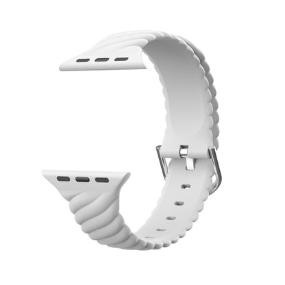 Solid Color Twist Silicone Watch Band For Apple Watch Ultra 49mm&Watch Ultra 2 49mm / Series 9&8&7 45mm / SE 3&SE 2&6&SE&5&4 44mm / 3&2&1 42mm(White) - Watch Bands by buy2fix | Online Shopping UK | buy2fix