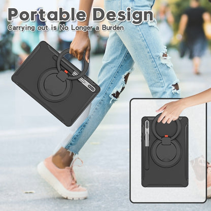 For Samsung Galaxy Tab S8 / Galaxy Tab S7 870 Shockproof TPU + PC Protective Case with 360 Degree Rotation Foldable Handle Grip Holder & Pen Slot(Black) by buy2fix