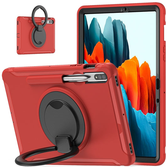 For Samsung Galaxy Tab S8 / Galaxy Tab S7 870 Shockproof TPU + PC Protective Case with 360 Degree Rotation Foldable Handle Grip Holder & Pen Slot(Red) by buy2fix