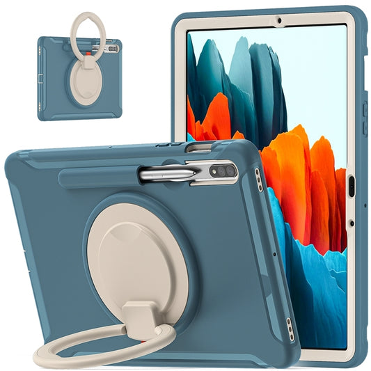 For Samsung Galaxy Tab S8 / Galaxy Tab S7 870 Shockproof TPU + PC Protective Case with 360 Degree Rotation Foldable Handle Grip Holder & Pen Slot(Cornflower Blue) by buy2fix