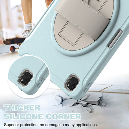 For iPad Pro 12.9 2022 / 2021 360 Degree Rotation PC + TPU Protective Tablet Case with Holder & Hand-strap(Ice Blue) - iPad Pro 12.9 (2022/2021) Cases by buy2fix | Online Shopping UK | buy2fix