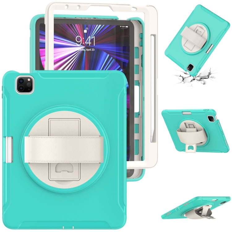 360 Rotation PC + TPU ablet Case with Holder & Strap For iPad Air 2020 / 2022 10.9 / Pro 11 2022 / 2021 / 2020 / 2018(Mint Green) - iPad Pro 11 (2020) Cases by buy2fix | Online Shopping UK | buy2fix