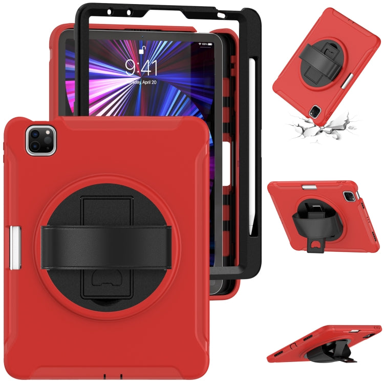 360 Rotation PC + TPU ablet Case with Holder & Strap For iPad Air 2020 / 2022 10.9 / Pro 11 2022 / 2021 / 2020 / 2018(Red) - iPad Pro 11 (2020) Cases by buy2fix | Online Shopping UK | buy2fix