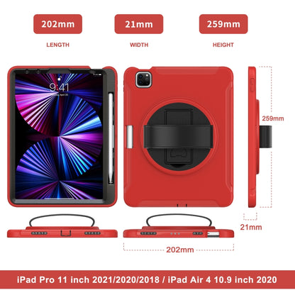 360 Rotation PC + TPU ablet Case with Holder & Strap For iPad Air 2020 / 2022 10.9 / Pro 11 2022 / 2021 / 2020 / 2018(Red) - iPad Pro 11 (2020) Cases by buy2fix | Online Shopping UK | buy2fix