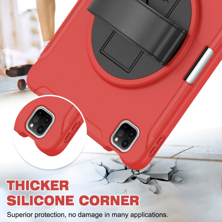 360 Rotation PC + TPU ablet Case with Holder & Strap For iPad Air 2020 / 2022 10.9 / Pro 11 2022 / 2021 / 2020 / 2018(Red) - iPad Pro 11 (2020) Cases by buy2fix | Online Shopping UK | buy2fix