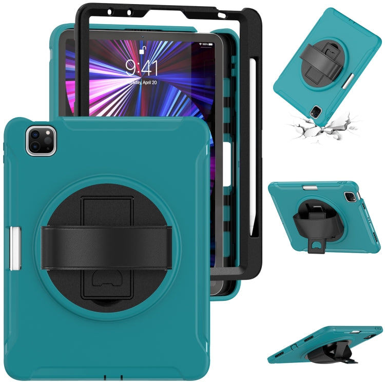 360 Rotation PC + TPU ablet Case with Holder & Strap For iPad Air 2020 / 2022 10.9 / Pro 11 2022 / 2021 / 2020 / 2018(Blue) - iPad Pro 11 (2020) Cases by buy2fix | Online Shopping UK | buy2fix