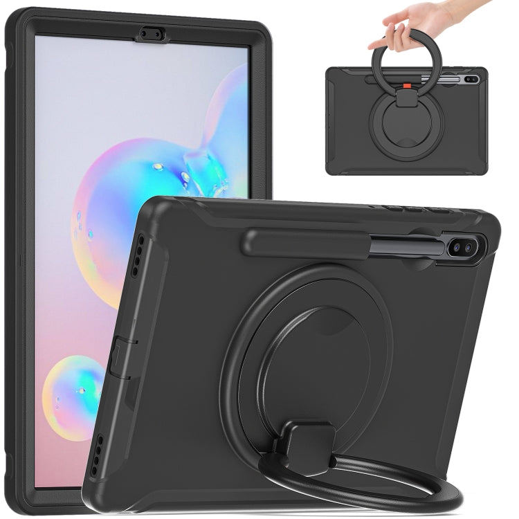 For Samsung Galaxy Tab S6 T860 Shockproof TPU + PC Protective Case with 360 Degree Rotation Foldable Handle Grip Holder & Pen Slot(Black) - Tab S6 10.5 T860 / T865 by buy2fix | Online Shopping UK | buy2fix