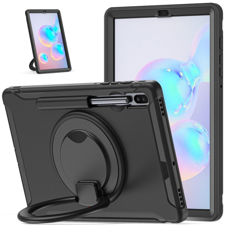 For Samsung Galaxy Tab S6 T860 Shockproof TPU + PC Protective Case with 360 Degree Rotation Foldable Handle Grip Holder & Pen Slot(Black) - Tab S6 10.5 T860 / T865 by buy2fix | Online Shopping UK | buy2fix