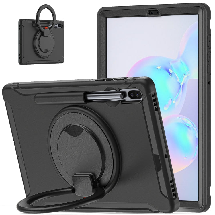 For Samsung Galaxy Tab S6 T860 Shockproof TPU + PC Protective Case with 360 Degree Rotation Foldable Handle Grip Holder & Pen Slot(Black) - Tab S6 10.5 T860 / T865 by buy2fix | Online Shopping UK | buy2fix