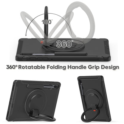 For Samsung Galaxy Tab S6 T860 Shockproof TPU + PC Protective Case with 360 Degree Rotation Foldable Handle Grip Holder & Pen Slot(Black) - Tab S6 10.5 T860 / T865 by buy2fix | Online Shopping UK | buy2fix