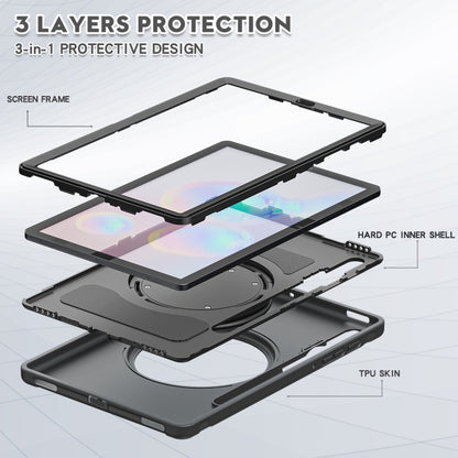 For Samsung Galaxy Tab S6 T860 Shockproof TPU + PC Protective Case with 360 Degree Rotation Foldable Handle Grip Holder & Pen Slot(Black) - Tab S6 10.5 T860 / T865 by buy2fix | Online Shopping UK | buy2fix