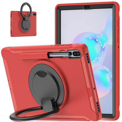 For Samsung Galaxy Tab S6 T860 Shockproof TPU + PC Protective Case with 360 Degree Rotation Foldable Handle Grip Holder & Pen Slot(Red) - Tab S6 10.5 T860 / T865 by buy2fix | Online Shopping UK | buy2fix