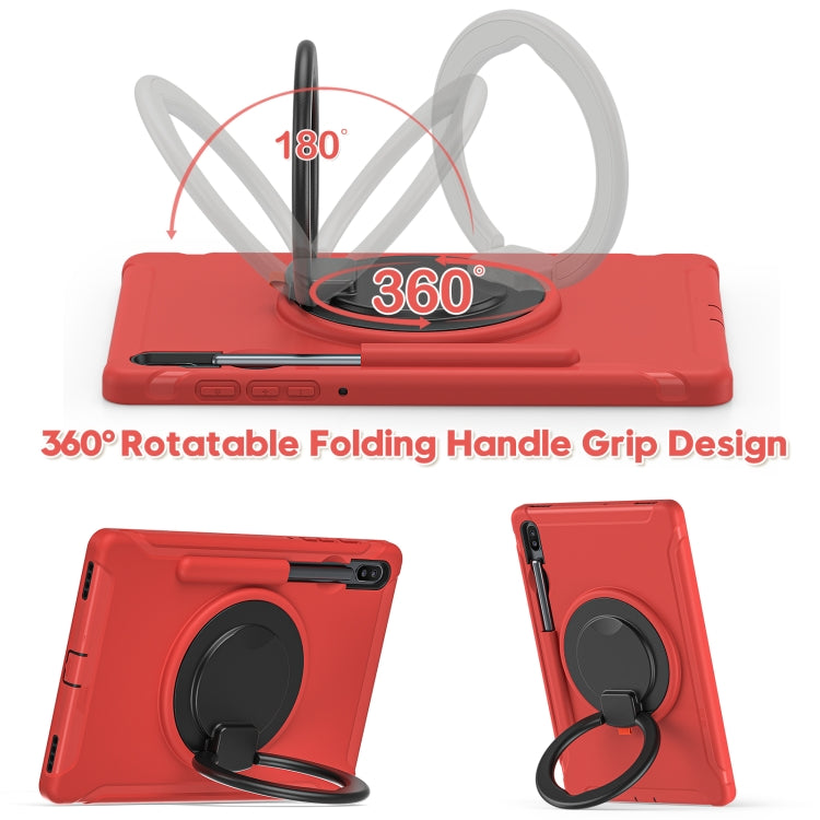 For Samsung Galaxy Tab S6 T860 Shockproof TPU + PC Protective Case with 360 Degree Rotation Foldable Handle Grip Holder & Pen Slot(Red) - Tab S6 10.5 T860 / T865 by buy2fix | Online Shopping UK | buy2fix