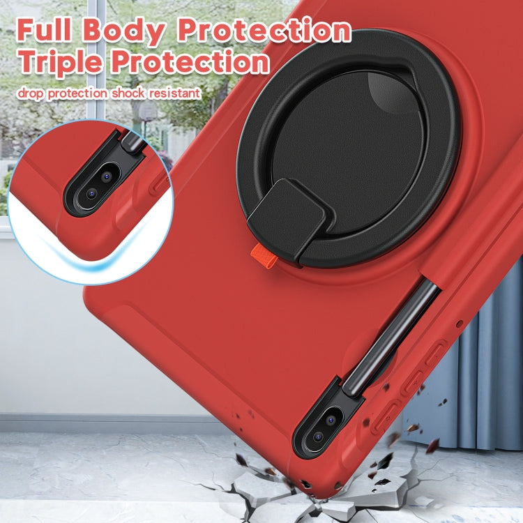 For Samsung Galaxy Tab S6 T860 Shockproof TPU + PC Protective Case with 360 Degree Rotation Foldable Handle Grip Holder & Pen Slot(Red) - Tab S6 10.5 T860 / T865 by buy2fix | Online Shopping UK | buy2fix