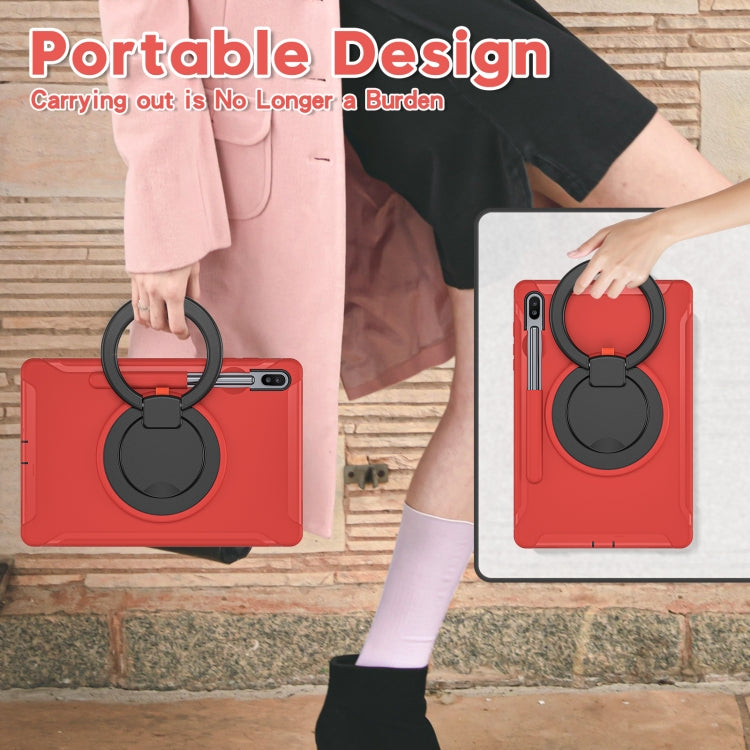 For Samsung Galaxy Tab S6 T860 Shockproof TPU + PC Protective Case with 360 Degree Rotation Foldable Handle Grip Holder & Pen Slot(Red) - Tab S6 10.5 T860 / T865 by buy2fix | Online Shopping UK | buy2fix