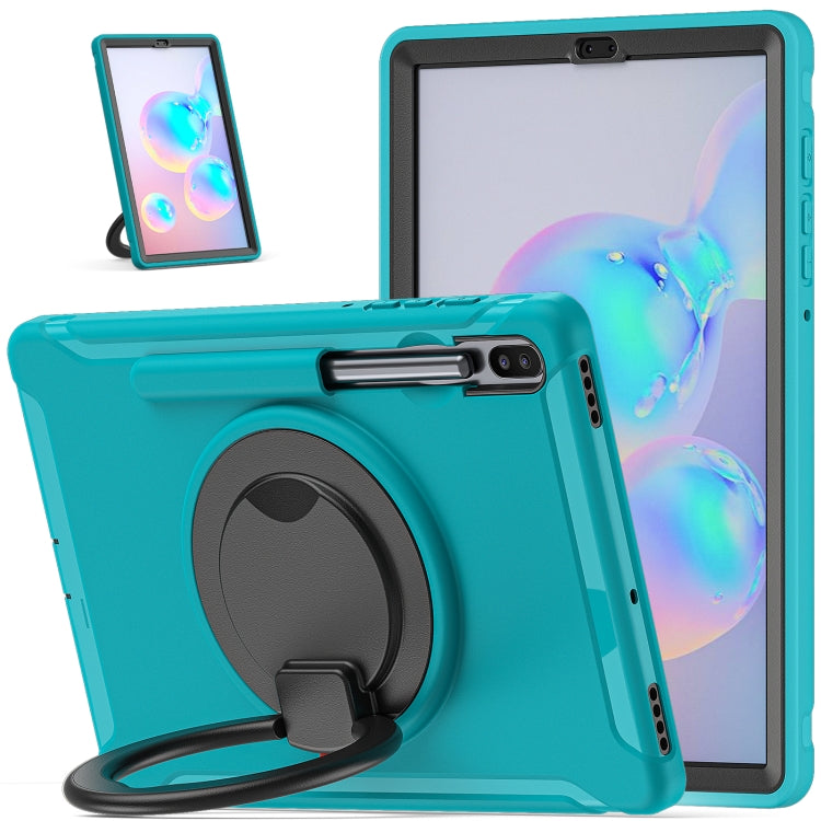For Samsung Galaxy Tab S6 T860 Shockproof TPU + PC Protective Case with 360 Degree Rotation Foldable Handle Grip Holder & Pen Slot(Blue) - Tab S6 10.5 T860 / T865 by buy2fix | Online Shopping UK | buy2fix