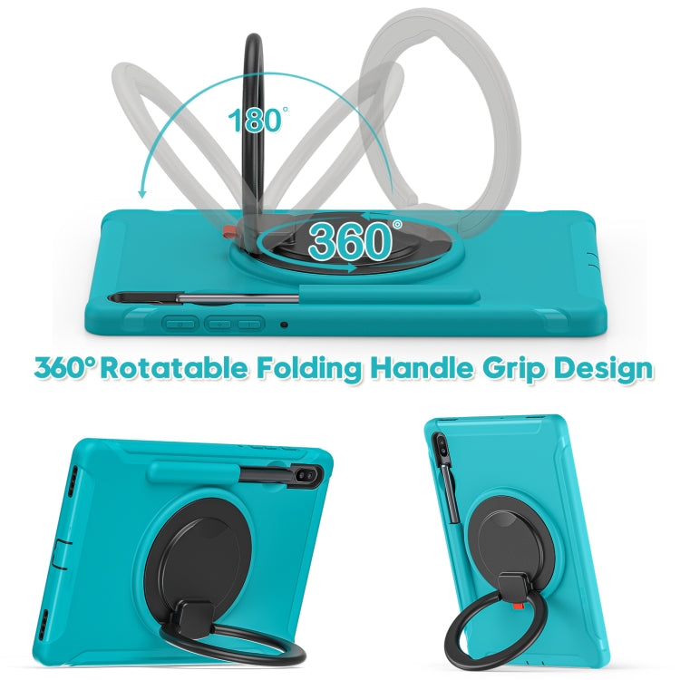 For Samsung Galaxy Tab S6 T860 Shockproof TPU + PC Protective Case with 360 Degree Rotation Foldable Handle Grip Holder & Pen Slot(Blue) - Tab S6 10.5 T860 / T865 by buy2fix | Online Shopping UK | buy2fix