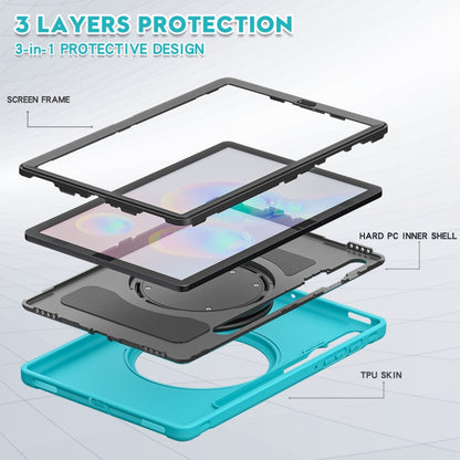For Samsung Galaxy Tab S6 T860 Shockproof TPU + PC Protective Case with 360 Degree Rotation Foldable Handle Grip Holder & Pen Slot(Blue) - Tab S6 10.5 T860 / T865 by buy2fix | Online Shopping UK | buy2fix