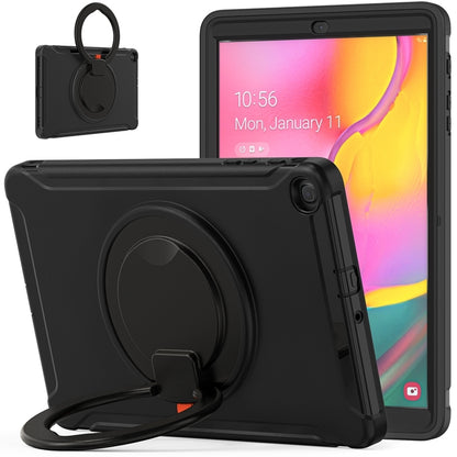 For Samsung Galaxy Tab A 10.1 T515/T510 2019 Shockproof TPU + PC Protective Case with 360 Degree Rotation Foldable Handle Grip Holder & Pen Slot(Black) - Tab A 10.1 (2019) T510 / T515 by buy2fix | Online Shopping UK | buy2fix