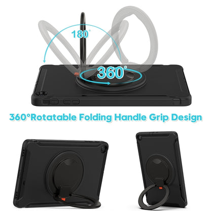 For Samsung Galaxy Tab A 10.1 T515/T510 2019 Shockproof TPU + PC Protective Case with 360 Degree Rotation Foldable Handle Grip Holder & Pen Slot(Black) - Tab A 10.1 (2019) T510 / T515 by buy2fix | Online Shopping UK | buy2fix