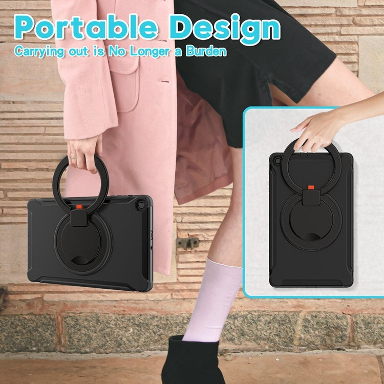 For Samsung Galaxy Tab A 10.1 T515/T510 2019 Shockproof TPU + PC Protective Case with 360 Degree Rotation Foldable Handle Grip Holder & Pen Slot(Black) - Tab A 10.1 (2019) T510 / T515 by buy2fix | Online Shopping UK | buy2fix