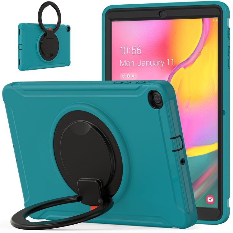 For Samsung Galaxy Tab A 10.1 T515/T510 2019 Shockproof TPU + PC Protective Case with 360 Degree Rotation Foldable Handle Grip Holder & Pen Slot(Blue) - Tab A 10.1 (2019) T510 / T515 by buy2fix | Online Shopping UK | buy2fix