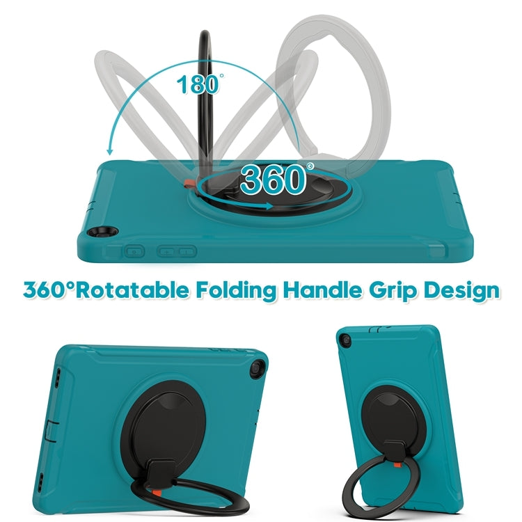 For Samsung Galaxy Tab A 10.1 T515/T510 2019 Shockproof TPU + PC Protective Case with 360 Degree Rotation Foldable Handle Grip Holder & Pen Slot(Blue) - Tab A 10.1 (2019) T510 / T515 by buy2fix | Online Shopping UK | buy2fix