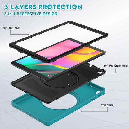For Samsung Galaxy Tab A 10.1 T515/T510 2019 Shockproof TPU + PC Protective Case with 360 Degree Rotation Foldable Handle Grip Holder & Pen Slot(Blue) - Tab A 10.1 (2019) T510 / T515 by buy2fix | Online Shopping UK | buy2fix