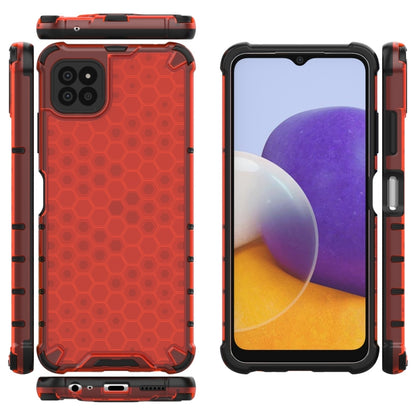 For Samsung Galaxy A22 5G Shockproof Honeycomb PC + TPU Protective Case(Red) by buy2fix