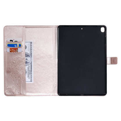 For iPad 10.2 / Pro 10.5 / Air 2019 Pressed Printing Cat and Tree Pattern Horizontal Flip Leather Case with Holder & Card Slots & Wallet(Rose Gold) - iPad Air (2019) Cases by buy2fix | Online Shopping UK | buy2fix
