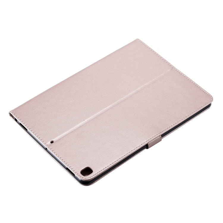 For iPad 10.2 / Pro 10.5 / Air 2019 Pressed Printing Cat and Tree Pattern Horizontal Flip Leather Case with Holder & Card Slots & Wallet(Rose Gold) - iPad Air (2019) Cases by buy2fix | Online Shopping UK | buy2fix