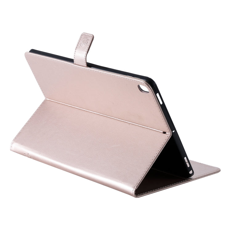 For iPad 10.2 / Pro 10.5 / Air 2019 Pressed Printing Cat and Tree Pattern Horizontal Flip Leather Case with Holder & Card Slots & Wallet(Rose Gold) - iPad Air (2019) Cases by buy2fix | Online Shopping UK | buy2fix
