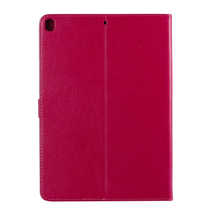 For iPad 10.2 / Pro 10.5 / Air 2019 Pressed Printing Cat and Tree Pattern Horizontal Flip Leather Case with Holder & Card Slots & Wallet(Rose Red) - iPad Air (2019) Cases by buy2fix | Online Shopping UK | buy2fix