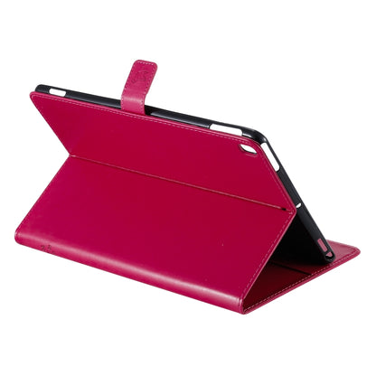 For iPad 10.2 / Pro 10.5 / Air 2019 Pressed Printing Cat and Tree Pattern Horizontal Flip Leather Case with Holder & Card Slots & Wallet(Rose Red) - iPad Air (2019) Cases by buy2fix | Online Shopping UK | buy2fix