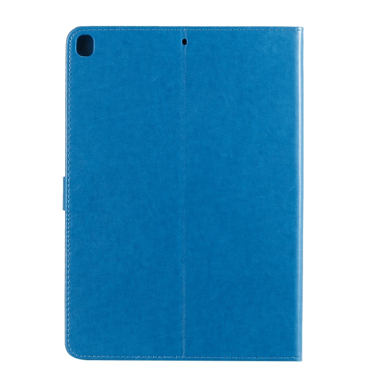 For iPad 10.2 / Pro 10.5 / Air 2019 Pressed Printing Cat and Tree Pattern Horizontal Flip Leather Case with Holder & Card Slots & Wallet(Blue) - iPad Air (2019) Cases by buy2fix | Online Shopping UK | buy2fix