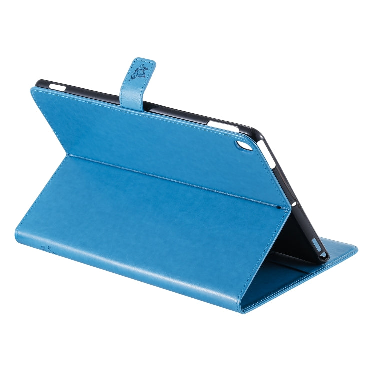 For iPad 10.2 / Pro 10.5 / Air 2019 Pressed Printing Cat and Tree Pattern Horizontal Flip Leather Case with Holder & Card Slots & Wallet(Blue) - iPad Air (2019) Cases by buy2fix | Online Shopping UK | buy2fix