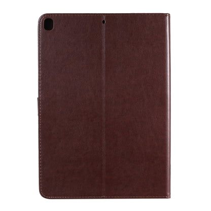 For iPad 10.2 / Pro 10.5 / Air 2019 Pressed Printing Cat and Tree Pattern Horizontal Flip Leather Case with Holder & Card Slots & Wallet(Brown) - iPad Air (2019) Cases by buy2fix | Online Shopping UK | buy2fix