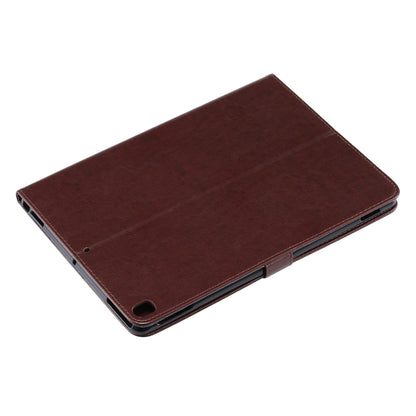 For iPad 10.2 / Pro 10.5 / Air 2019 Pressed Printing Cat and Tree Pattern Horizontal Flip Leather Case with Holder & Card Slots & Wallet(Brown) - iPad Air (2019) Cases by buy2fix | Online Shopping UK | buy2fix