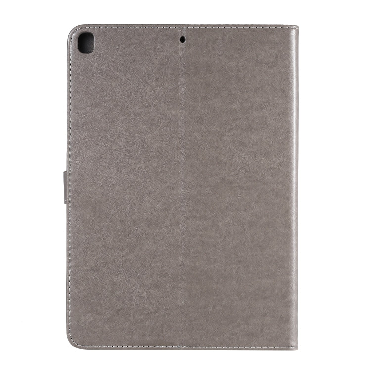 For iPad 10.2 / Pro 10.5 / Air 2019 Pressed Printing Cat and Tree Pattern Horizontal Flip Leather Case with Holder & Card Slots & Wallet(Grey) - iPad Air (2019) Cases by buy2fix | Online Shopping UK | buy2fix